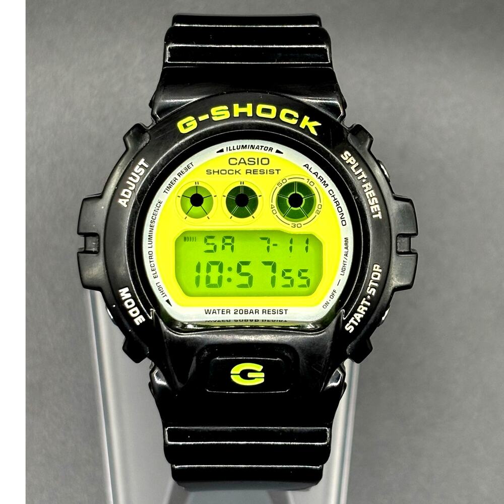 Casio G-Shock DW6900CS-1 Lime Green Glossy Black Digital Men's Watch